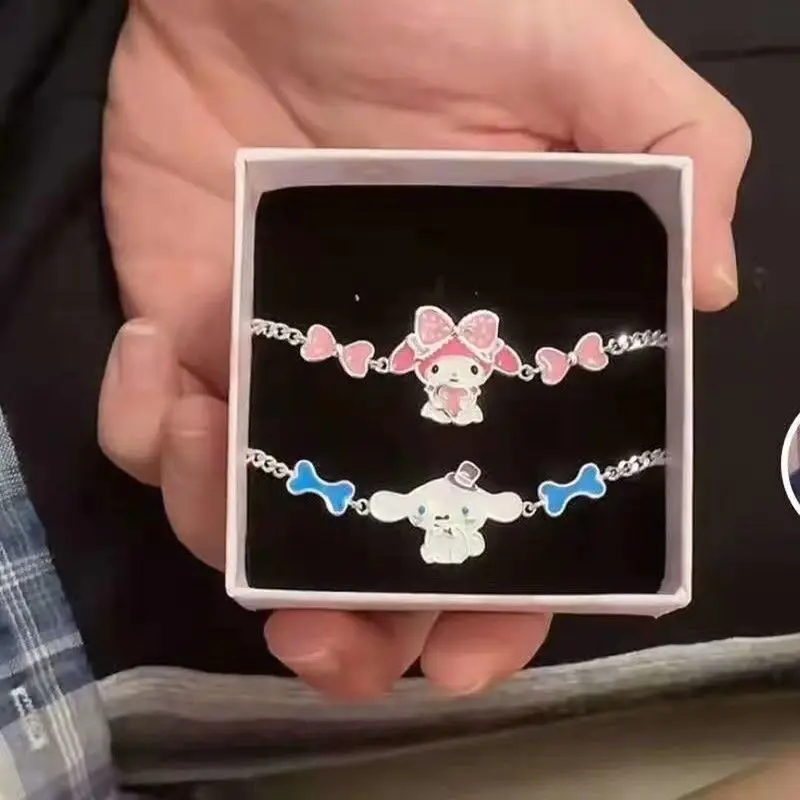 Kawaii Cartoon Bracelet 925 Silver My Melody Cinnamoroll Bracelets Pendant For Women Girl Lady Wedding Birthday Gift image 2