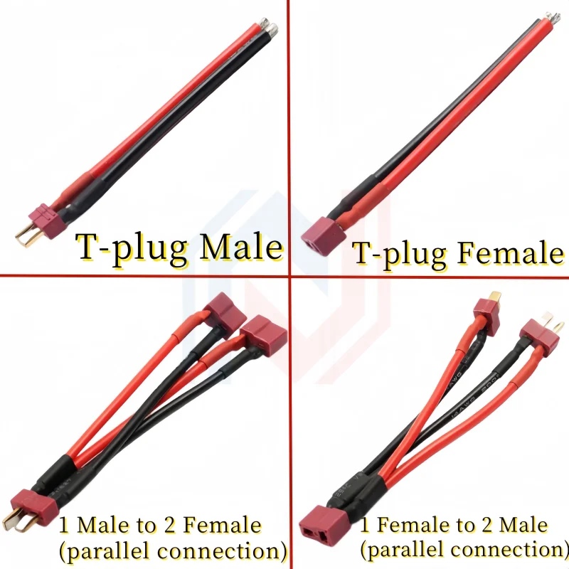 T Plug Harness Parallel Battery Connector Cable Dual Extension Y Splitter Silicone Wire For Rc DIY Quadcopte Fixed Wing Model