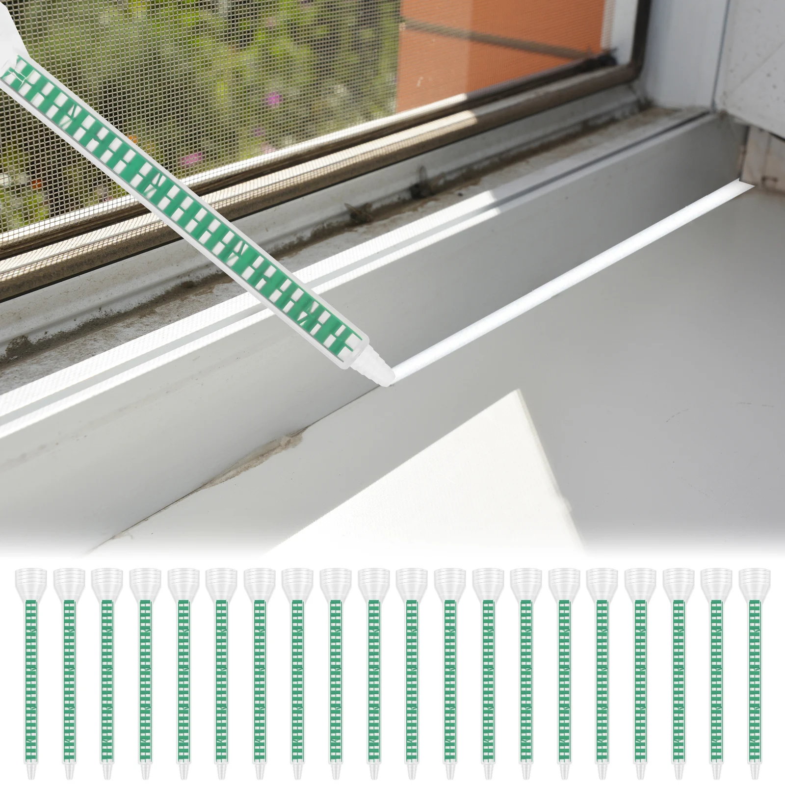 

20 шт., 40 шт., насадка для смешивания эпоксидной смолы, статический смеситель, трубка для смешивания клея, шприц для AB, клеевой пистолет, двухкомпонентный миксер для жидкости