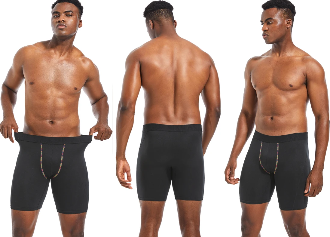lang Herrenhöschen Sport Leggings Boxershorts Herren Polyesterunterwäsche Herren Boxershorts Schnell trocknende Boxershorts für Herren Unterhosen – Detail 12