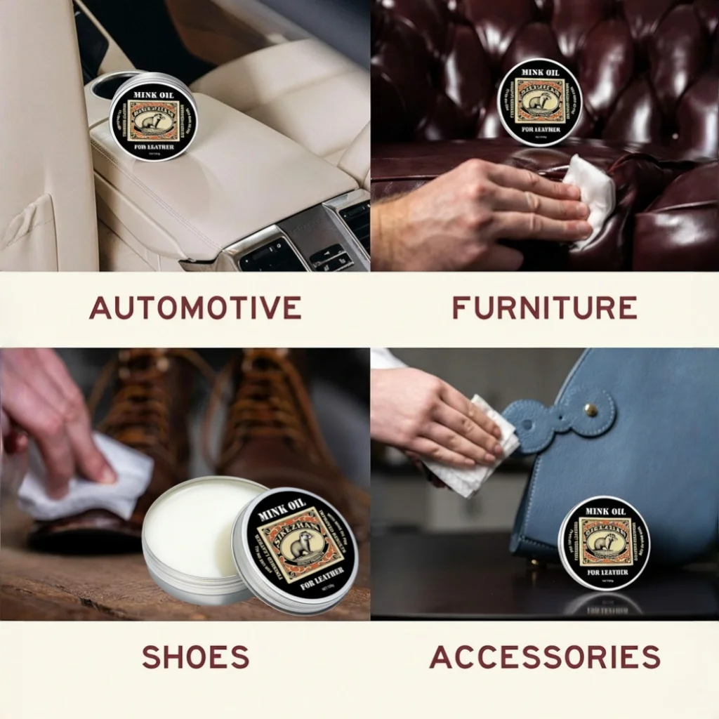Lederreinigungs- und Polierbalsam, Zubehör für alle Lederprodukte – natürliche, geruchlose Pflegecreme für Schuhe, Stiefel, Taschen, Sofas – Detail 5