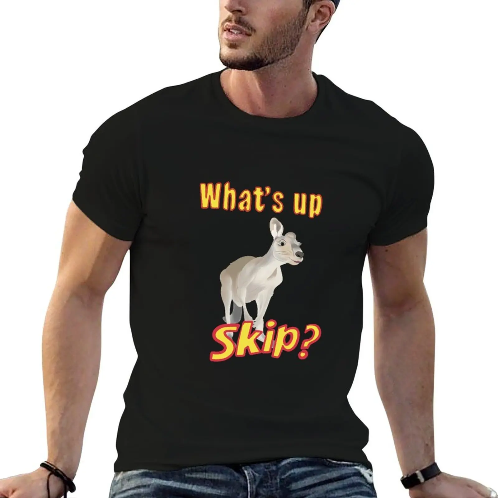 What’s Up Skip? Australian Kangaroo T-Shirt topping plus size clothes Short sleeve tee men
