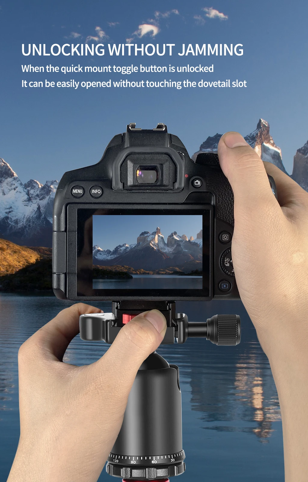 Quick Release Mount Plate Board Anti-Shake Clamp V Port für GoPro 13 Insta 360 DJI OSMO 360 Action Kamera Gimbal Stativ DSLR Käfig – Detail 5