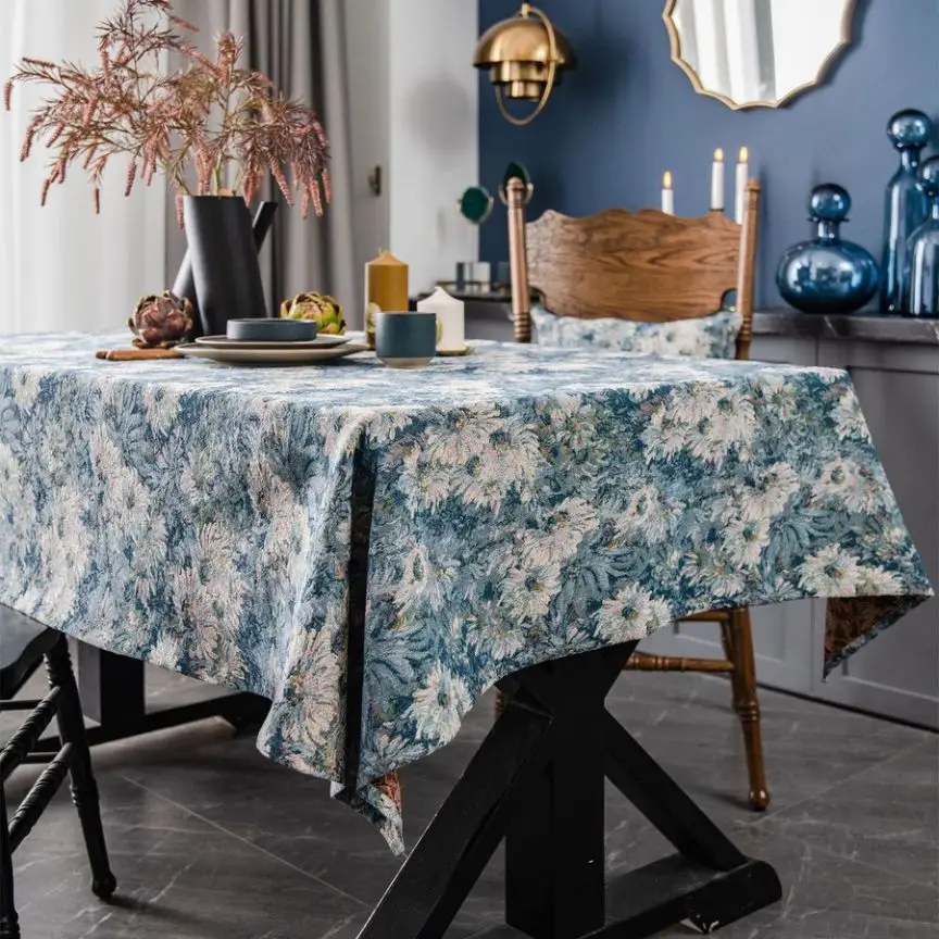 

Хлопковая скатерть с цветочным принтом в корейском стиле, украшение чайного стола, прямоугольное покрытие для стола, кухня, свадьба, столовая, деревенский фермерский дом