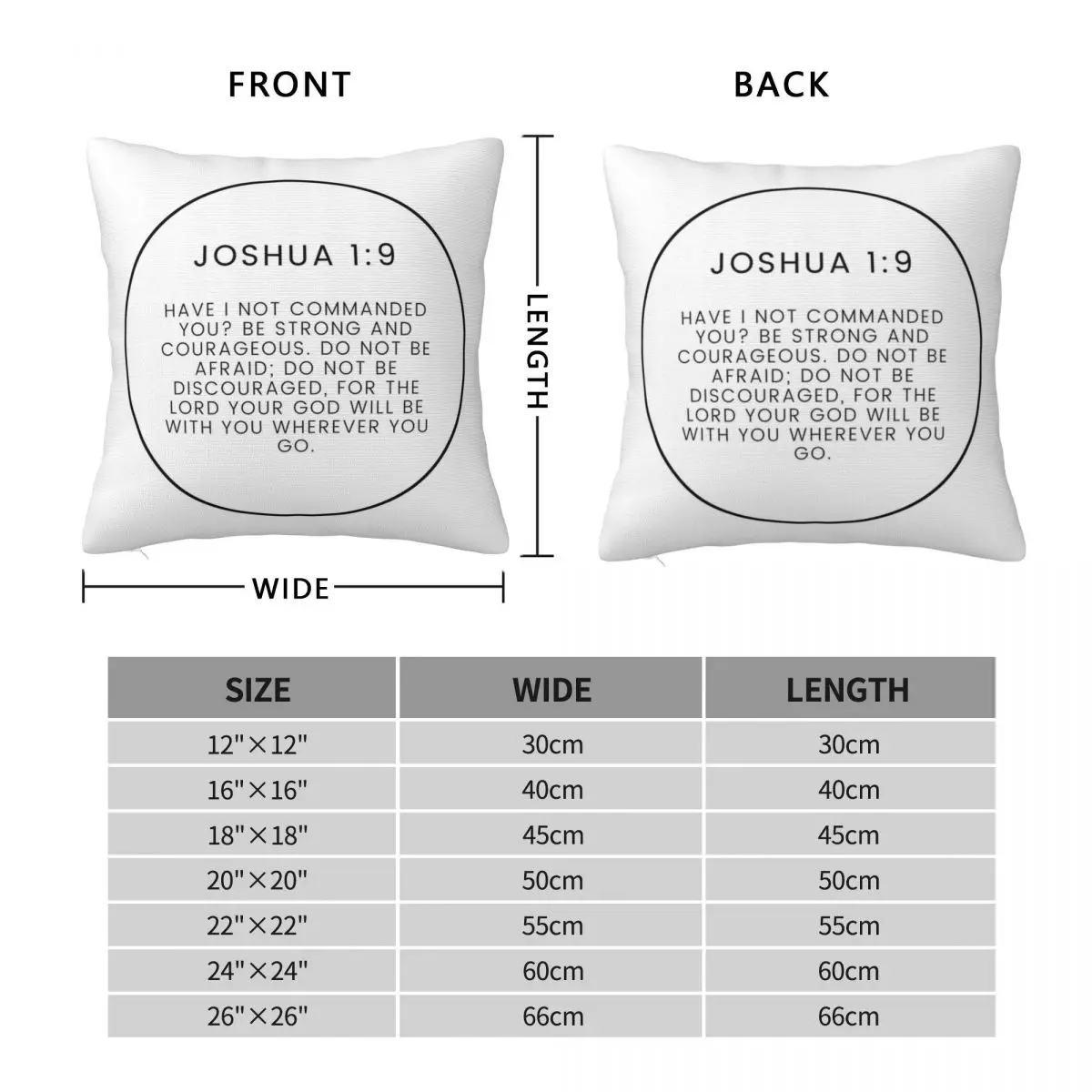 Joshua 1 9 Minimalist Circle Bible Verse Square Pillowcase Pillow Cover Polyester Comfort Throw Pillow for Home Living Room