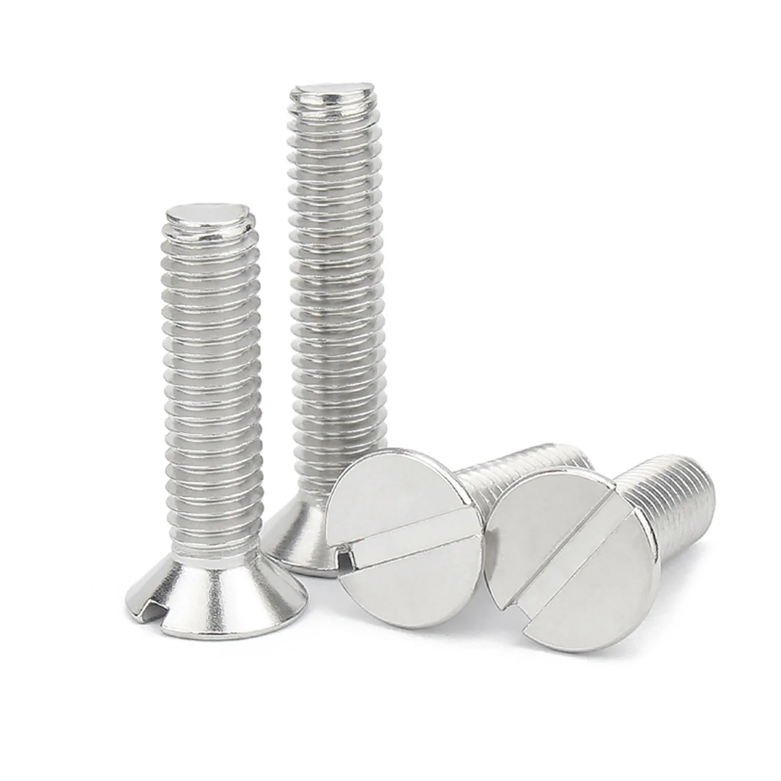 2/5/10/20/25/50pcs/lot M1.2 M1.6 M2 M2,5 M3 M4 M5 M6 M8 M10 GB68 304 Stainless Steel Slotted Flat Countersunk Head Screw Bolt