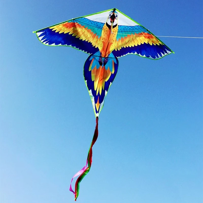 140 ซม.Parrot kite fly ของเล่นเด็กผ้าไนลอน kite เกมกลางแจ้ง beach kite ร่มชูชีพลมนก kite 3d kite papalotes dragon kites