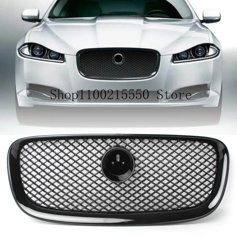 

Car Front Racing Grille Upper Mesh Grille Accessories For Jaguar XF XFR X250 2012 2013 2014 2015 with Emblem