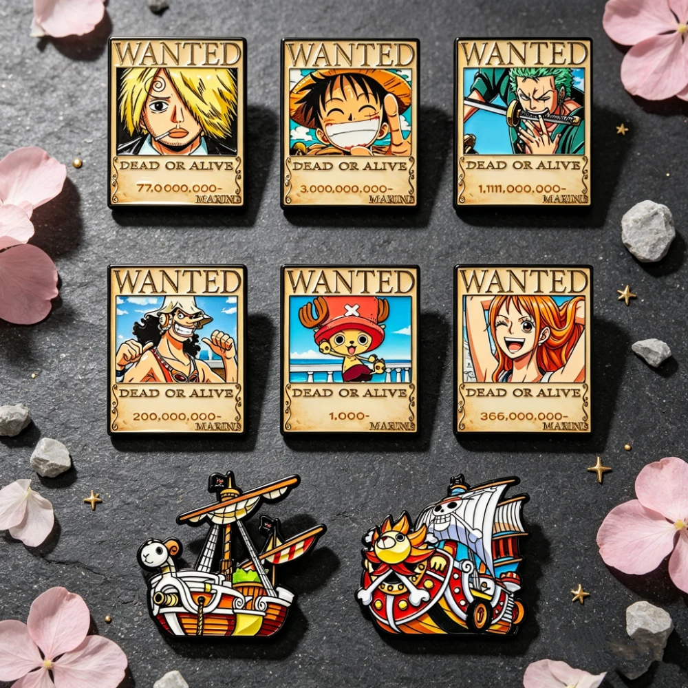 8pcs One Piece Luffy Anime Lap - Tuxedo Lapel Pin review and price