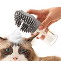 Cat Dog Grooming Brush Pet Bath Brush With Soap Dispenser Cleaning Grooming Comb Soft Silicone Pet Massage Tool Shedding Comb
