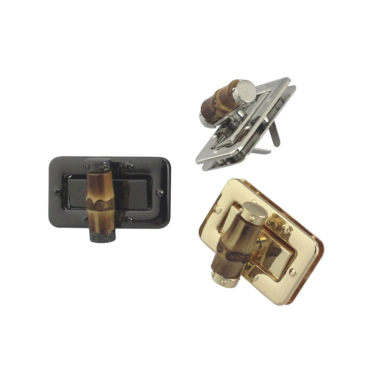 1 pz metallo moda girare blocco di bambù comune Twist Lock chiusura artigianale in pelle borsa da donna borsa a tracolla borsa Hardware fai da te