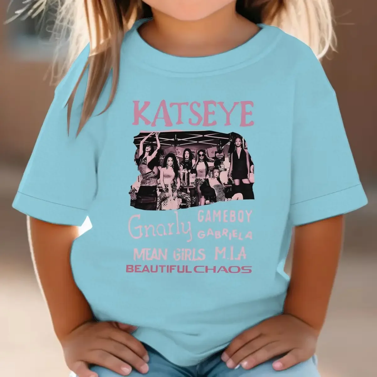 Jugendliches Mädchen-Baumwoll-Streetwear-T-Shirt mit Katseye-Print, Kinder-Sommerkleidung, Mädchen-Kurzarm-T-Shirt, modische Oberteile für Kinder – Detail 10
