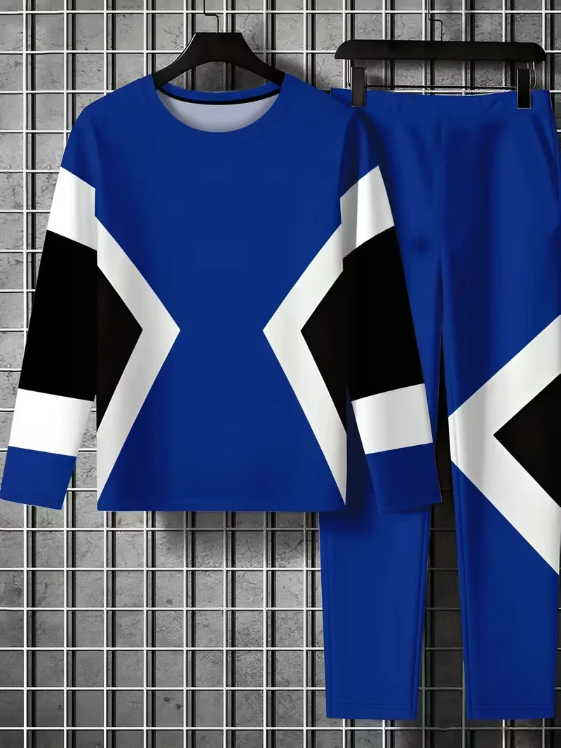 

Autumn and Winter Men's Long Sleeve Set with Men's Printed Pattern Best Selling Sports Warm Quick Drying Long Sleeved Set