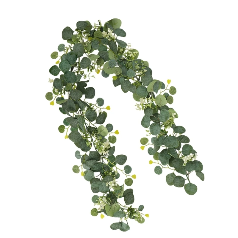 LX0C 60 Flower Eucalyptuses Garlands 180 سم ملحقات داخلية وحفلات زفاف