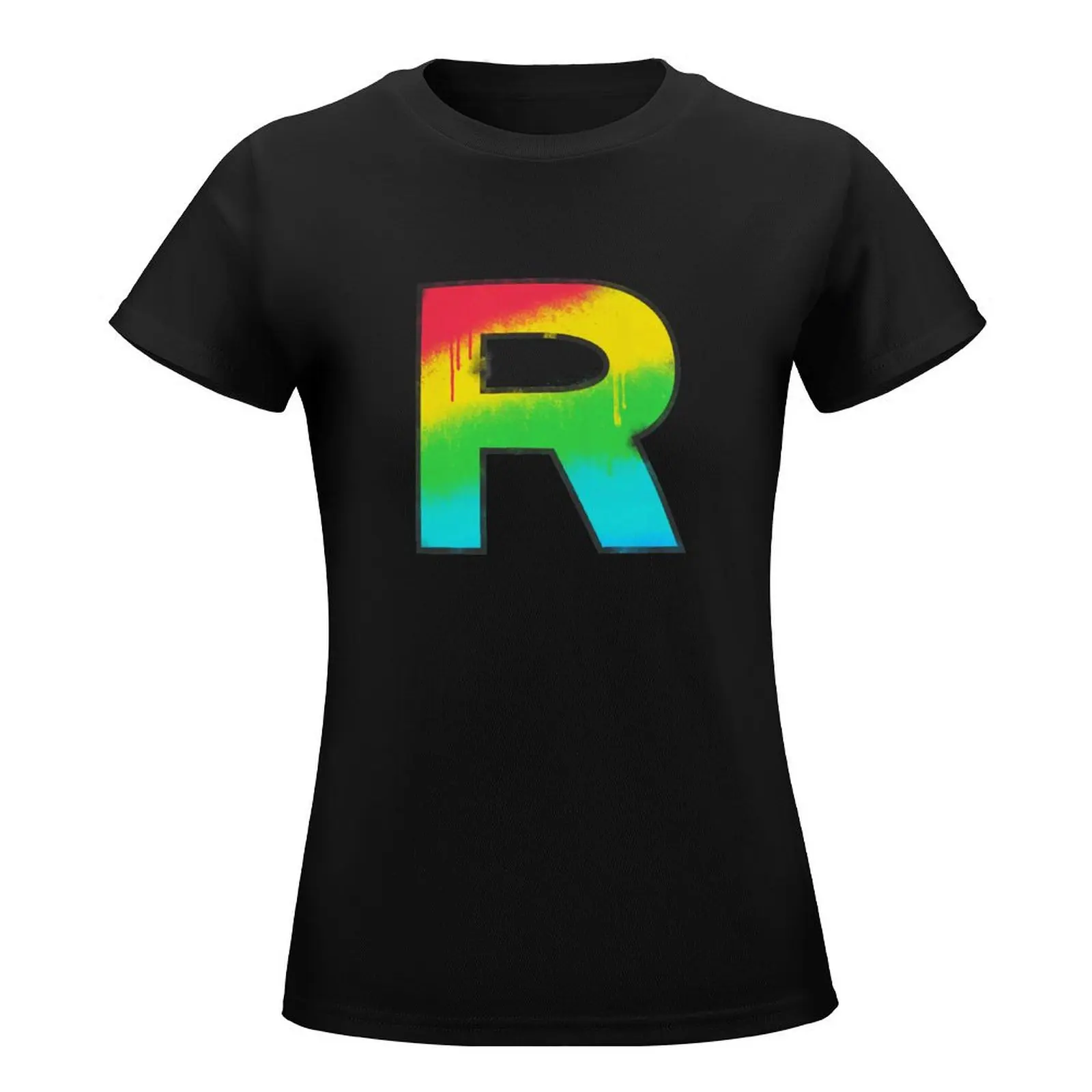 Team Rainbow Rocket - Paint Version T-Shirt lady clothes tops summer clothes tshirts woman