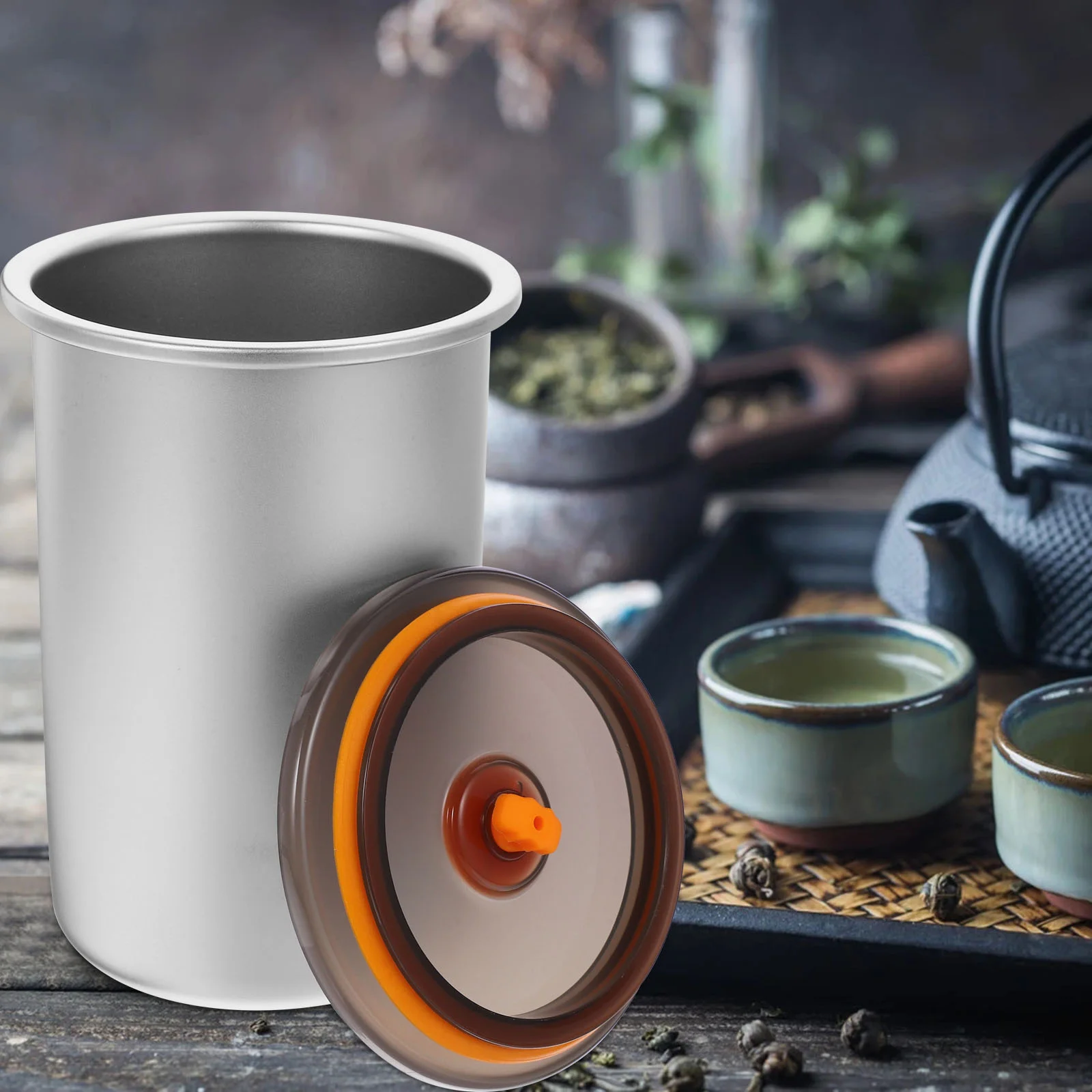 Coffee Can Sealed Food Container Bean Canister Dry with Lid Storage Airtight Stainless Steel Holder Tea