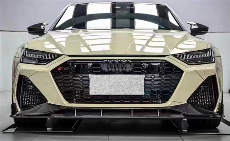 For Audi RS6 RS7 C8 2019-2024 Carbon Fiber Front Bumper Lip Rear Diffuser Spoiler Side Skirt Full Body Kit Refits