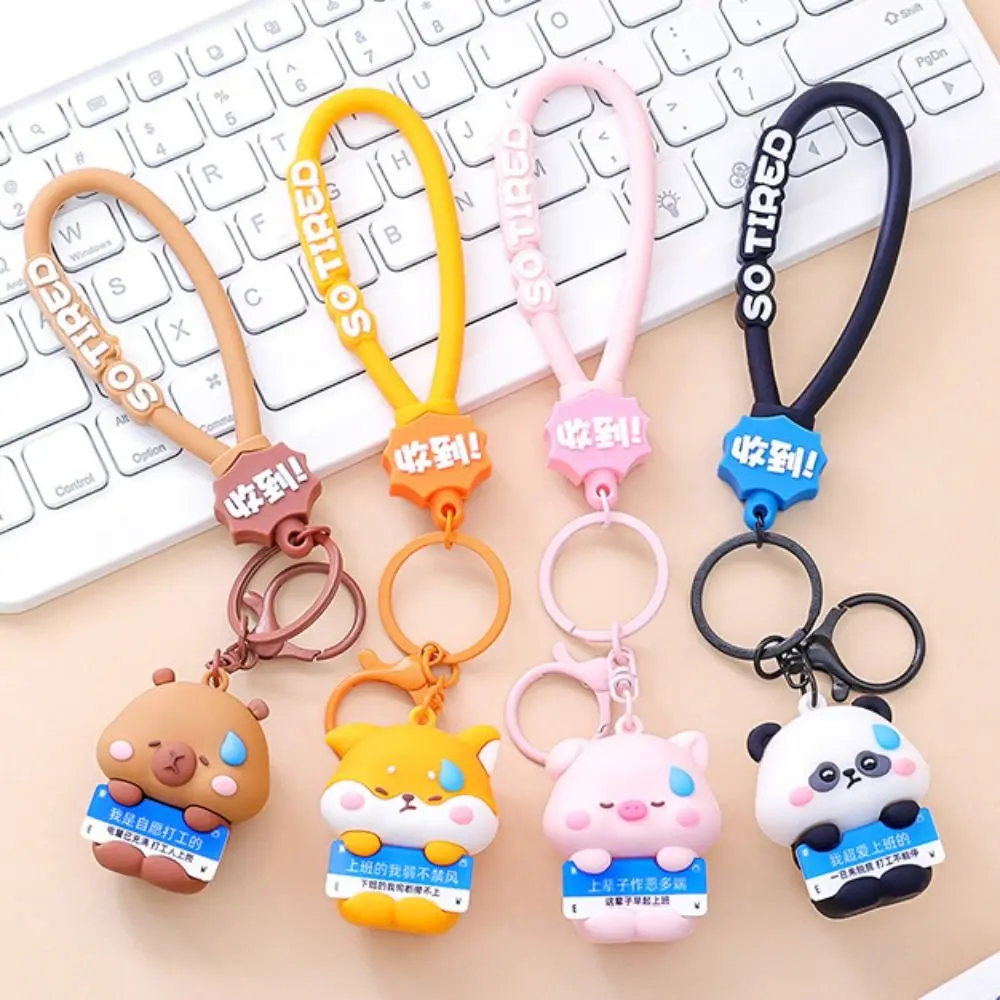 PVC Capybara Key Chain Hanging Doll Jewelry Cartoon Panda Keychain Bag Charm Funny Capybara Cute Pendant Female Lady Girl