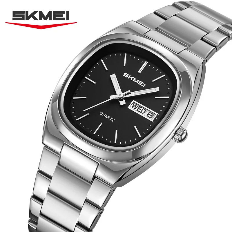 SKMEI 2420 New Women's Business Steel Clock Fashion Quartz Calendar Week Women's Luxury Watch Casual Men's Watch Dress часы