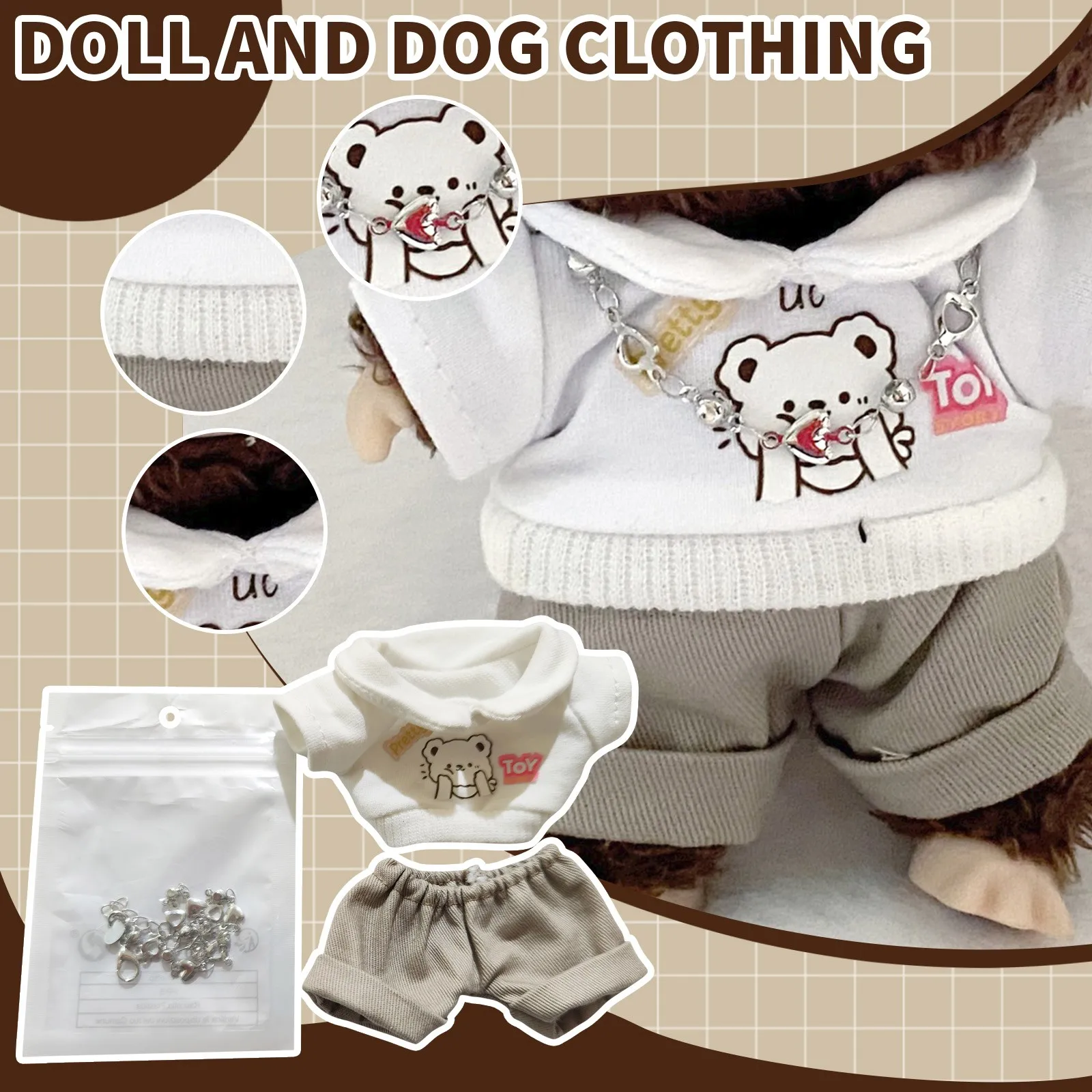 

Хлопковая кукольная одежда для плюшевых кукол 17 см, сменная одежда для мальчиков и девочек, игрушки, костюмы без кукол, коллекционные предметы