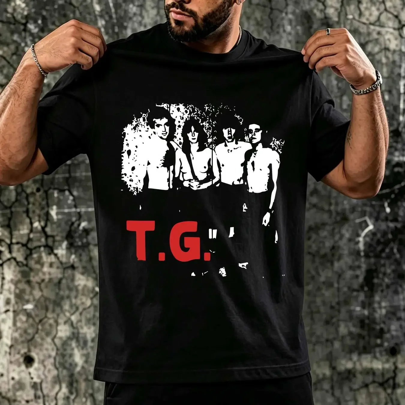 washed T Shirt Throbbing Gristle topless limited edition black tribute long or short sleeves vintage Washed streetwear Stylish