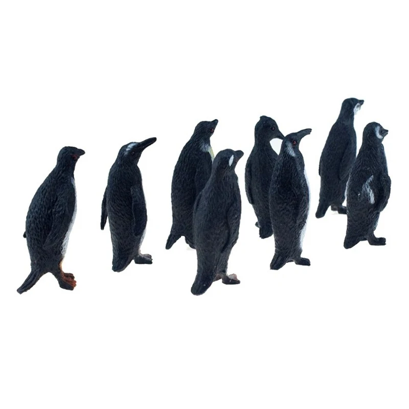 8PCS/SET Simulation Penguin Multiple Modeling Animal Figure Collectible Toys 2 Styles