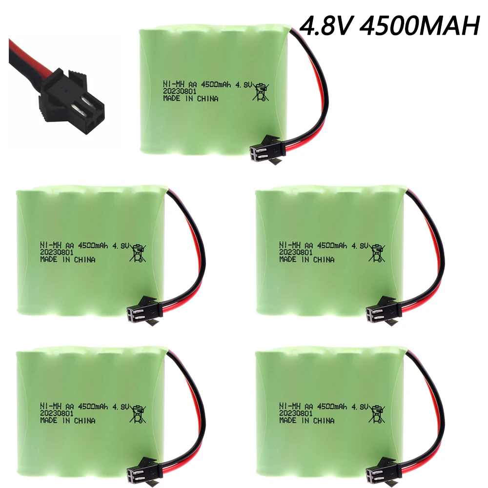 

4.8v 4500mAh NiMH Battery AA With SM Plug For Rc toys Cars Tanks Robots Boats Guns 4.8v Battery 4* AA Battery Pack 1-10PCS