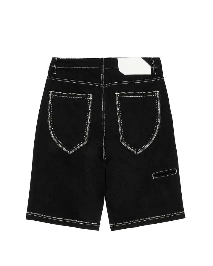 Pantalones cortos vaqueros con bordado Harajuku Y2k, Shorts holgados informales para gimnasio, pantalones cortos de baloncesto a la moda de cinco