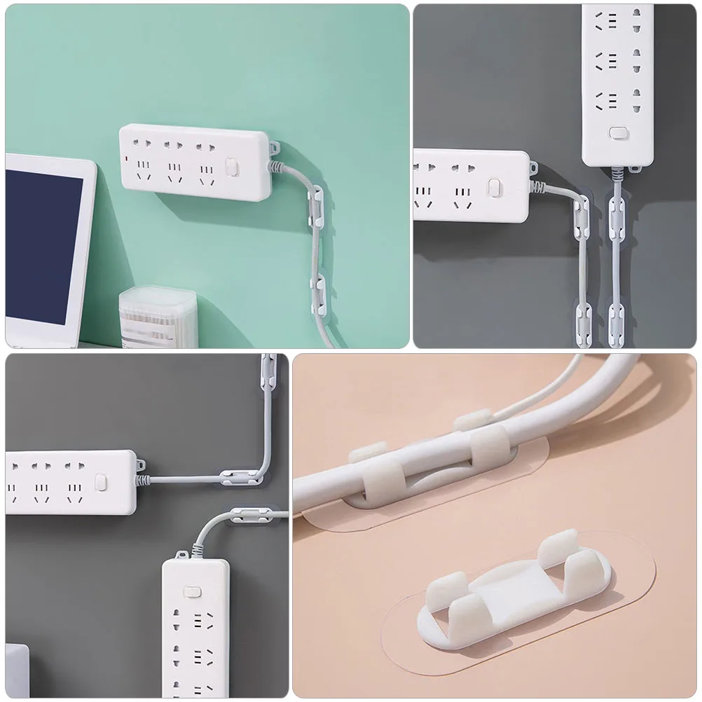 

10 Pcs Self adhesive Holder Plastic Wire ganizer Adjustable Adhesive Cable Clip Home Office Convenient Small