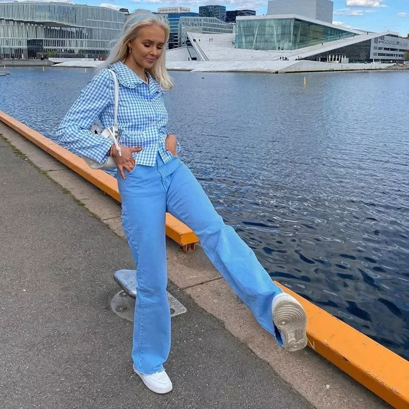 Hot Girl Y2K High Waist Pants 2023 New Color Fashion Slim Retro Wide Leg Jeans Women Loose Street Hot Trousers Chic Denim Pants