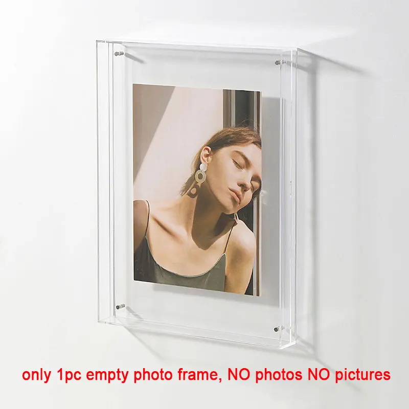 NONE Acrylic Photo Frame Box Transparent 3