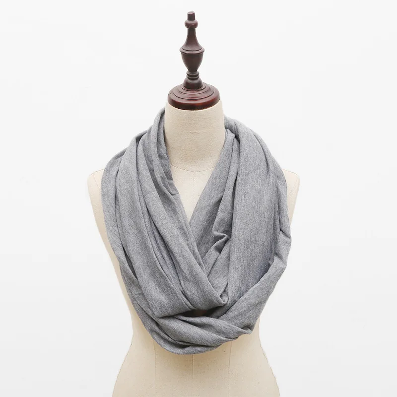

Осенне-зимний монохромный теплый шарф из ткани, шарф бесконечности