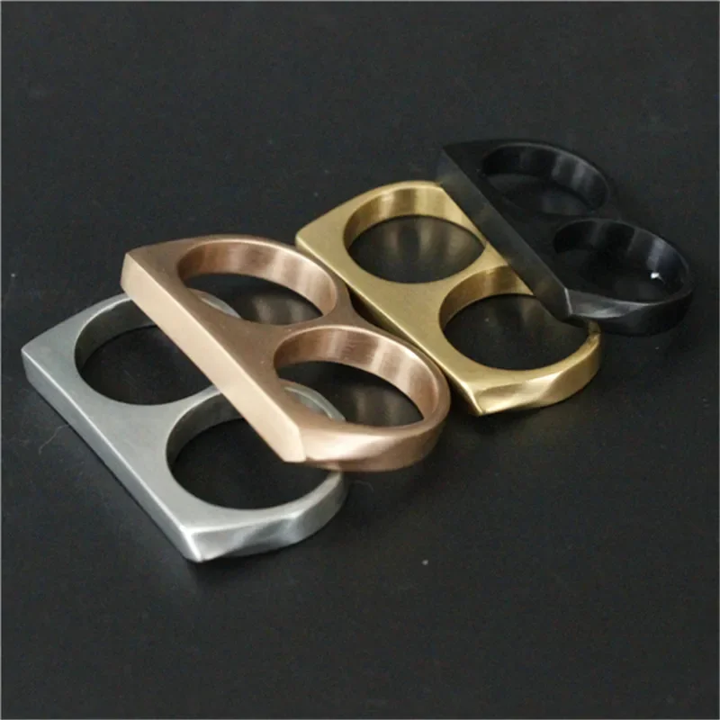 

Support Dropship 4 Color Double Ring 316L Stainless Steel Cool Fashion Punk Style Newest Design Ring