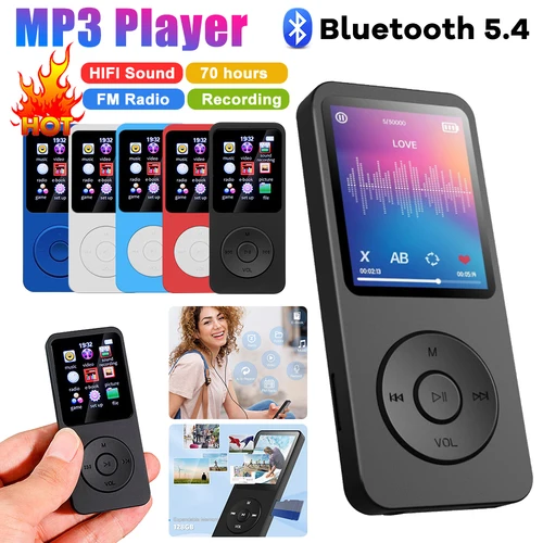 Reproductor de MP3 tipo C, reproductor de música HiFi sin pérdidas, Compatible con Bluetooth 5,0, Walkman para estudiantes, compatible con Radio FM, grabación de libros electrónicos para niños