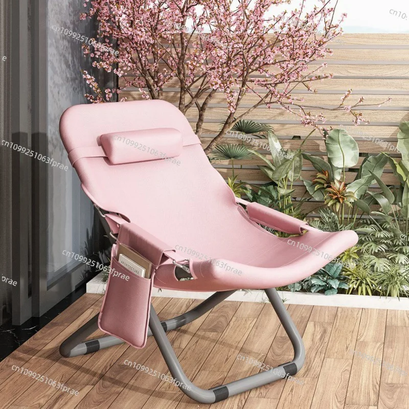 

Lunch break recliner household folding chair summer casual simple back chair small portable lazy chair