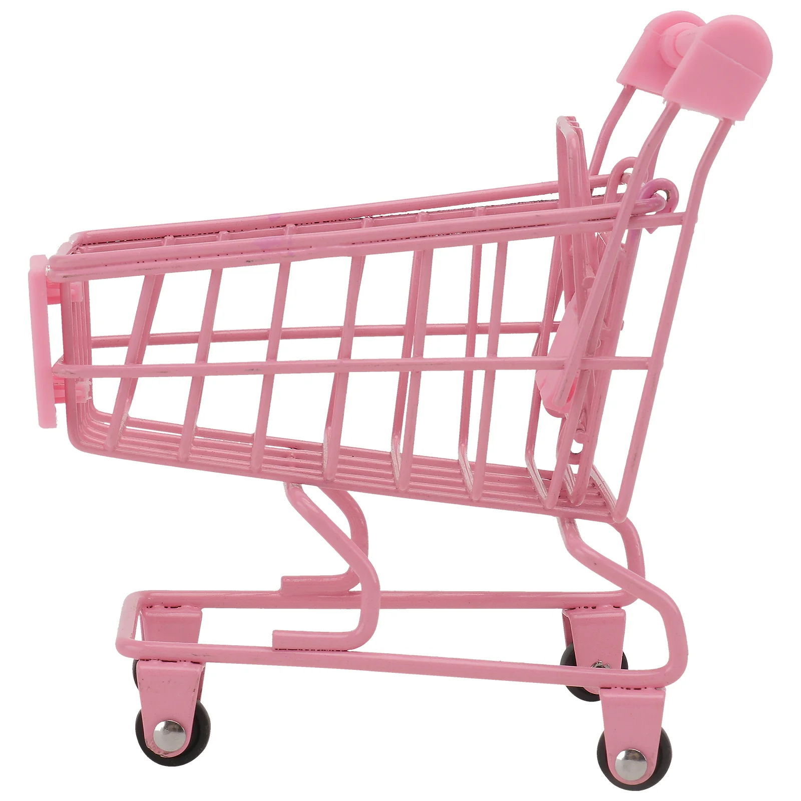 Mini juguetes, adornos de carrito con ruedas, contenedores de almacenamiento, cesta rosa, carrito rodante para bebé