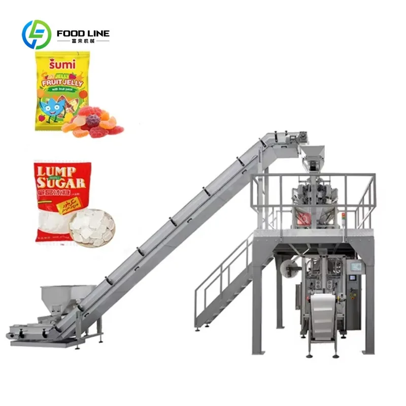 High Speed Multihead Weigher 1kg Beans Packing Machine Weighing Sugar Edamame Biscuit Food Filling Packaging Bags System