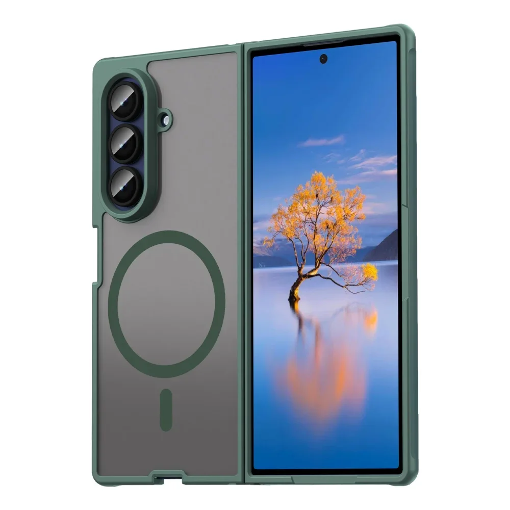 Für Samsung Galaxy Z Fold 7, luxuriös, schlank, matt, Magsafe, PC, TPU, Hybrid-Rüstung, magnetisch, kabellose Ladeabdeckung