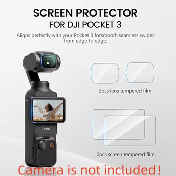 2-Set ekran koruyucular için DJI Osmo cep 3 yaratıcı Combo,9H sertlik HD temperli cam filmi LCD ekran + Lens koruyucu