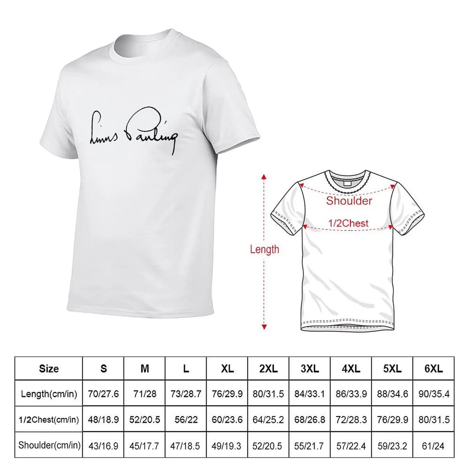 Linus Pauling Signature T-Shirt man t shirt designer t shirt man luxury T-Shirt
