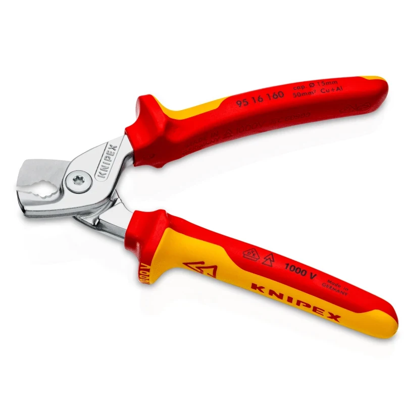 KNIPEX 95 16 160 Cable Cutter Durable Sturdy And Comfortable To Operate Easy To Cut Without Crushing Cables Convenient And Fast