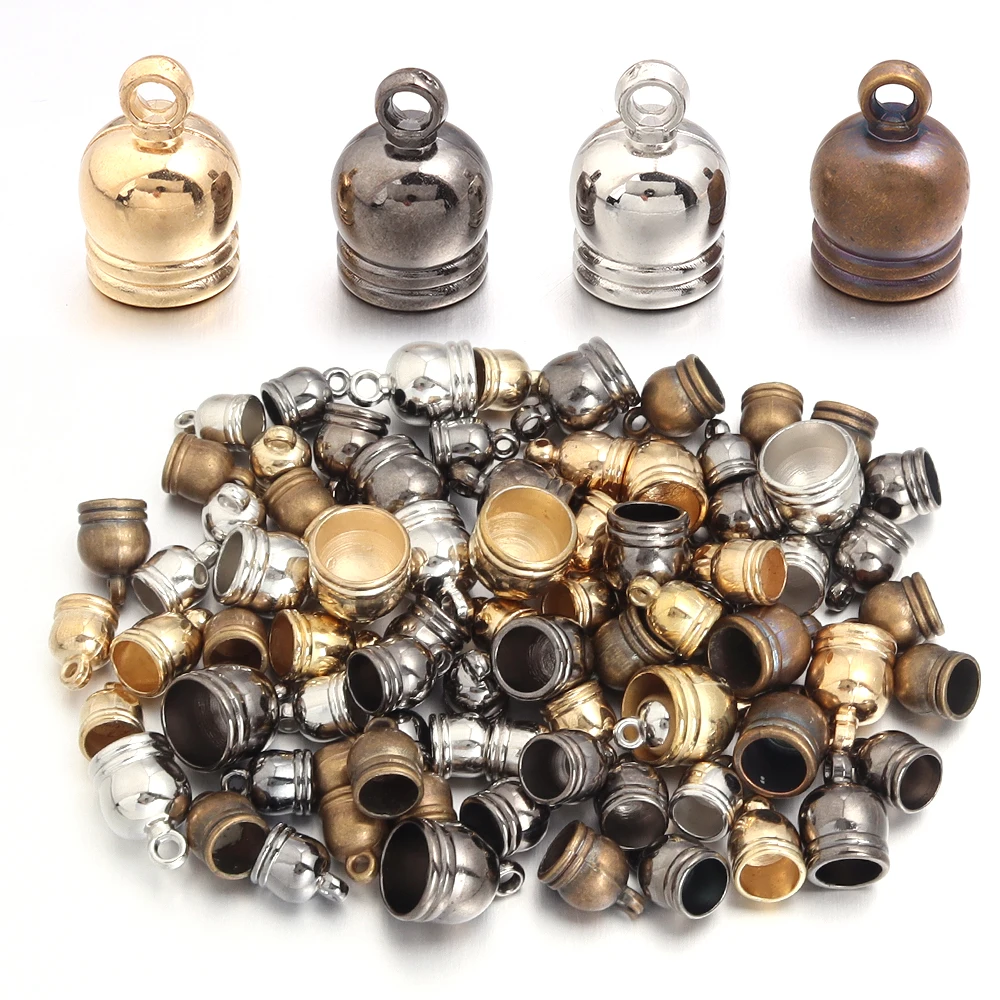 

30-100 шт., наконечники для ожерелья, колпачки с кисточками, кожаные щипцы для шнура, торцевые заглушки, колпачки для бусин, застежка для изготовления ювелирных изделий своими руками, поиск принадлежностей