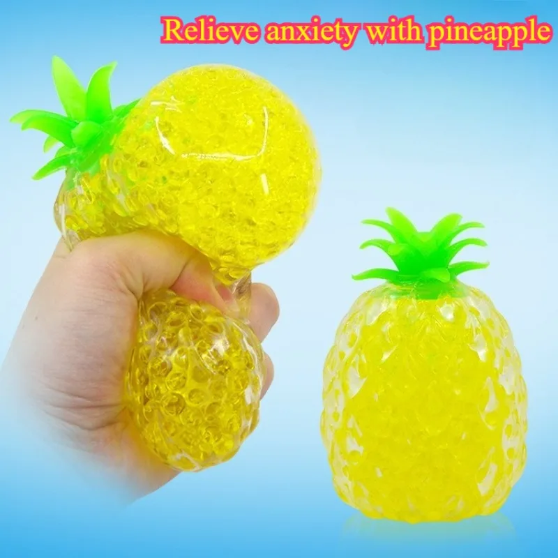 Oversized Soft Pineapple Bead Filled Squeeze Toy, Fast Rebound Ice Cool Skin Comfy Touch Stress Relief Fidget Toy for Adults