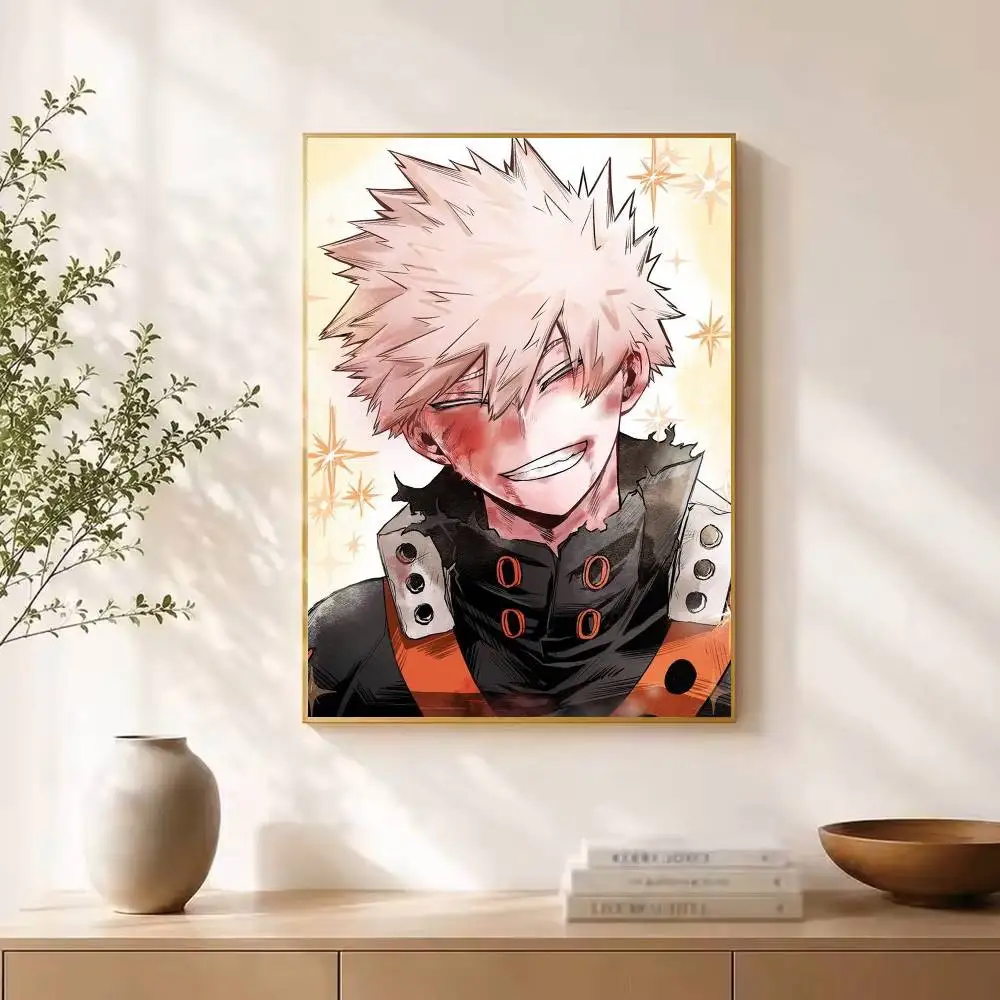 My Hero Academia Katsuki Bakugo Poster Waterproof Wall Art Sticker For Bar Living Room Vintage Decor High Quality Print Gift
