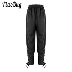 Kids Ankle Lace Up Banded Pants Renaissance Gothic Pirate Trousers Medieval Viking Navigator Pirate Halloween Costume