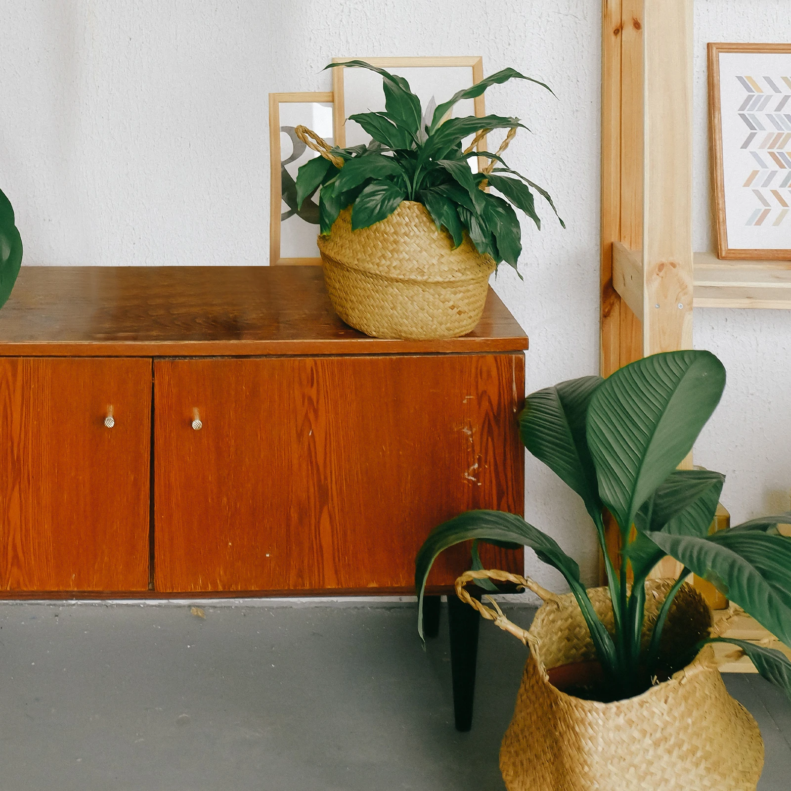 

Weaving Baskets Nursery Woven Restroom Storage Pot Rattan Seagrass Belly