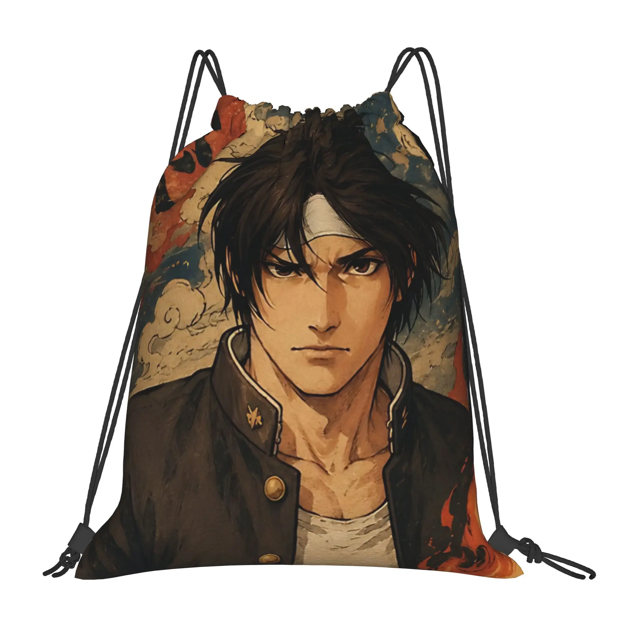 KOF muscular fighter Portable Travel Riding Gym Drawstring Storage Sporty Backpacks