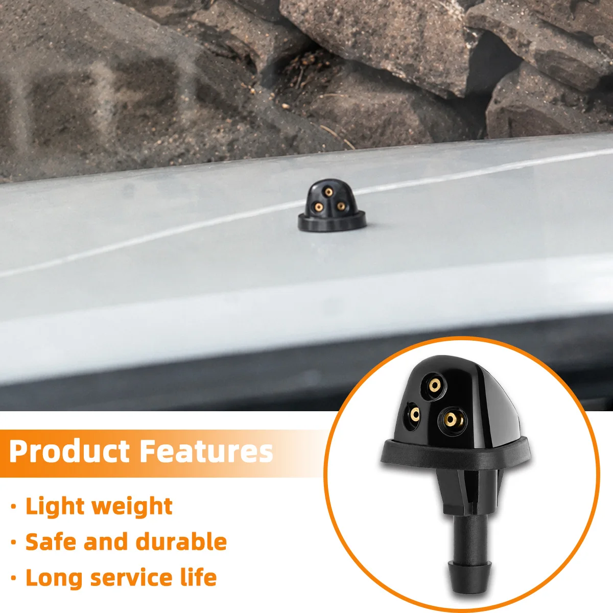 2 Stück 3-Loch-Windschutzscheiben-Waschdüse, einstellbarer Sprühstrahl, passend für Suzuki Swift SX4 Grand Vitara Escudo Aerio Ertiga, 38340-56K00 – Detail 2