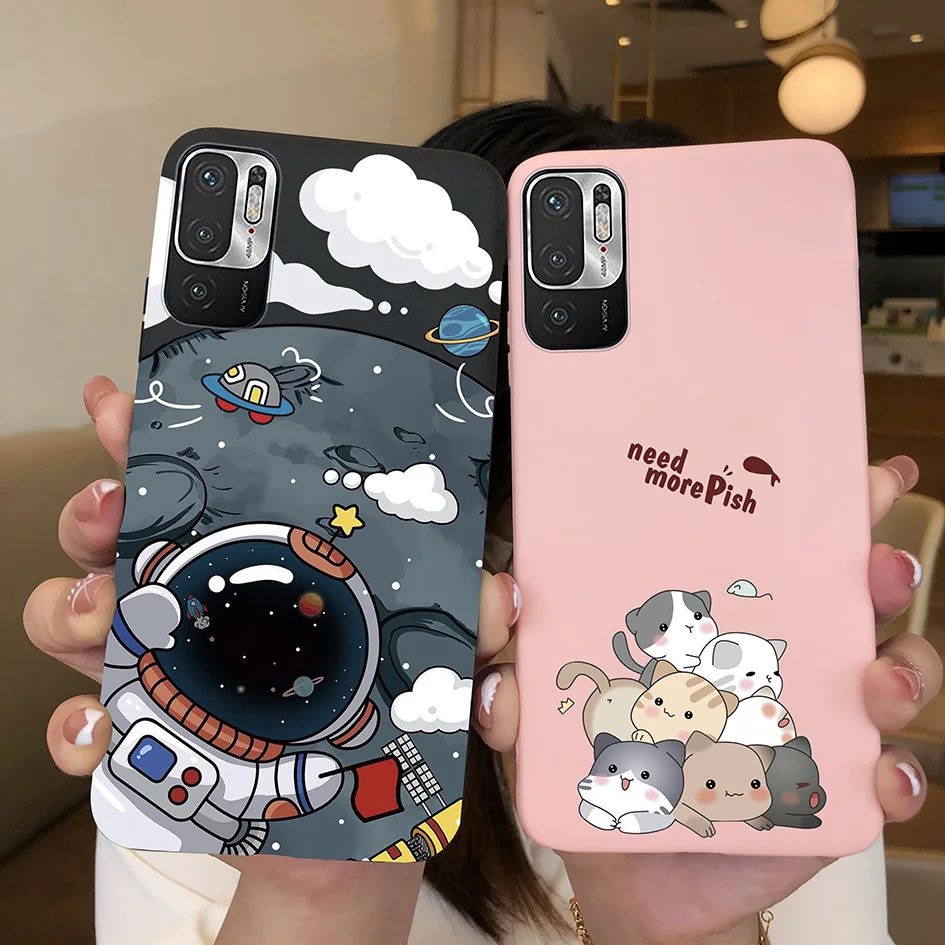 حافظة لهاتف شاومي ريدمي نوت 10 5G حافظة ملونة على شكل ديناصور على شكل زهرة الدب سيليكون لهاتف ريدمي نوت 10T 11 SE Poco M3 Pro 5G كابا