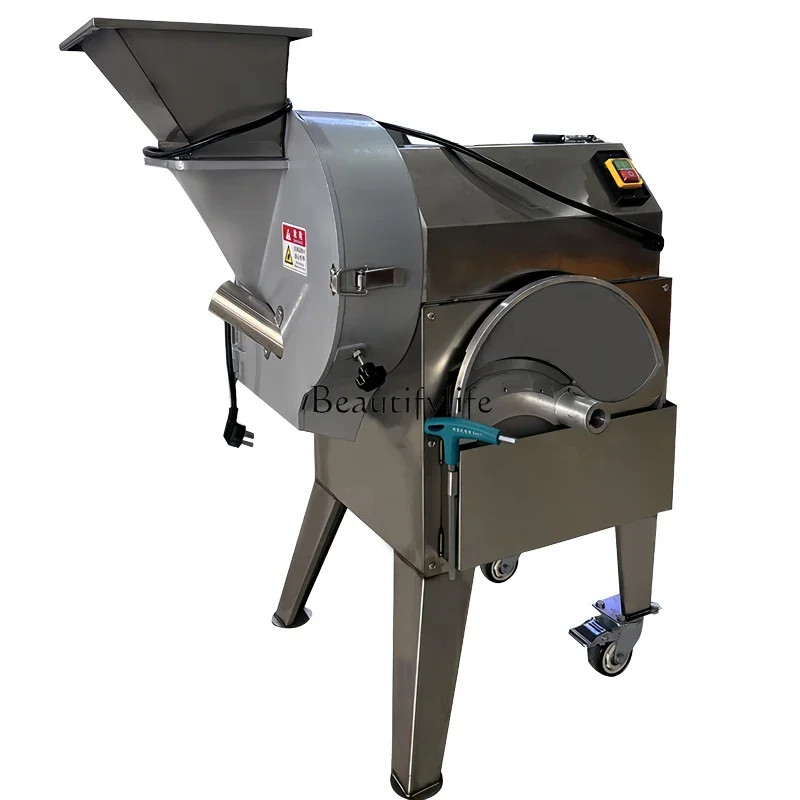 2 Multifunctional vegetable cutter, enlarged feeding port, canteen shredding slices, catering dicing machine